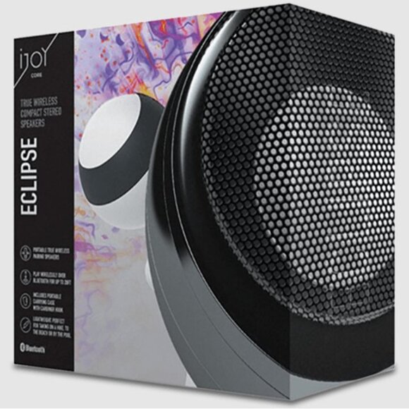 iJoy Eclipse True Wireless Portable Left-Right Stereo Speakers W/ Case Black NIB - Picture 2 of 10